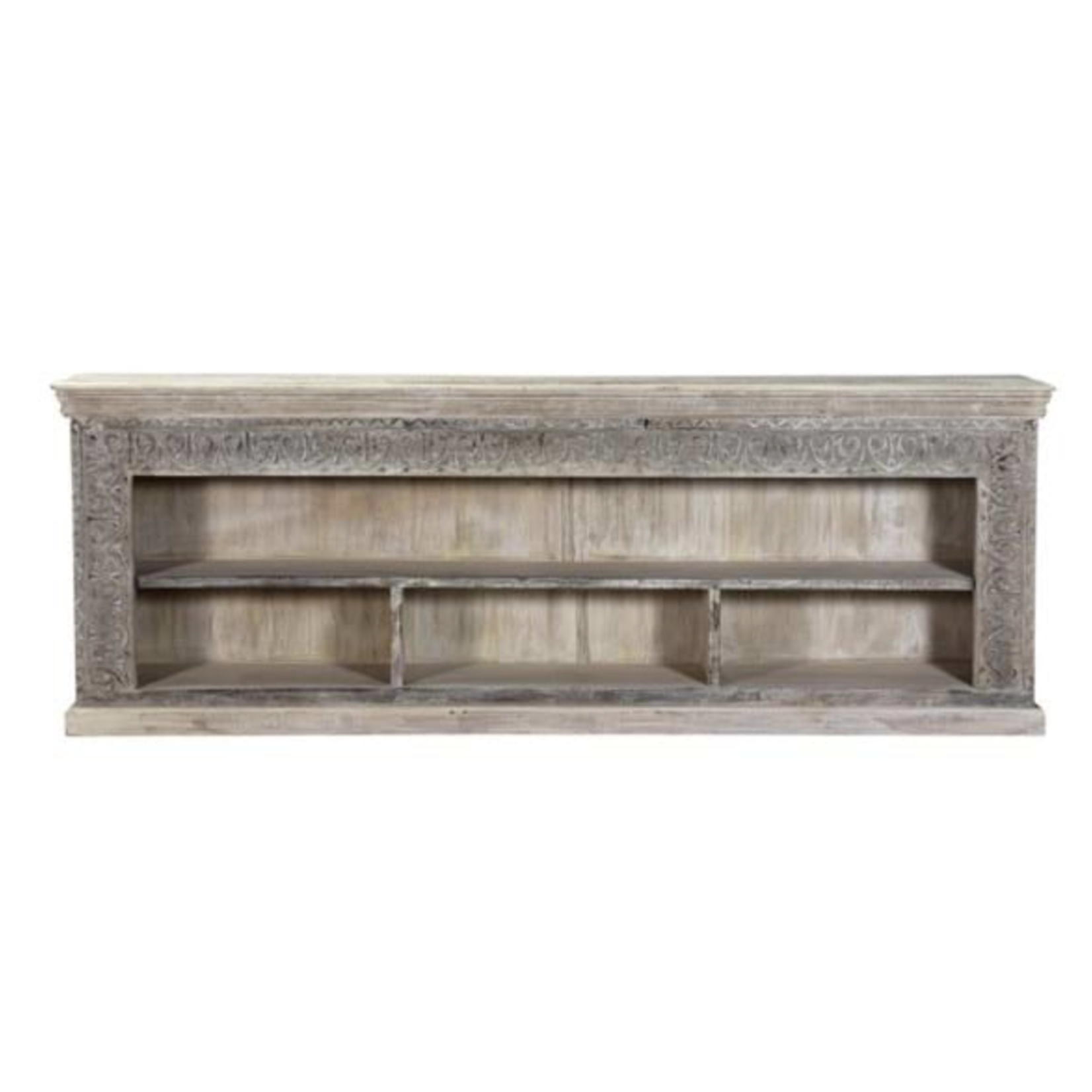Outside The Box 105x17x37 Gizelle Bleached Reclaimed Wood Open Sideboard