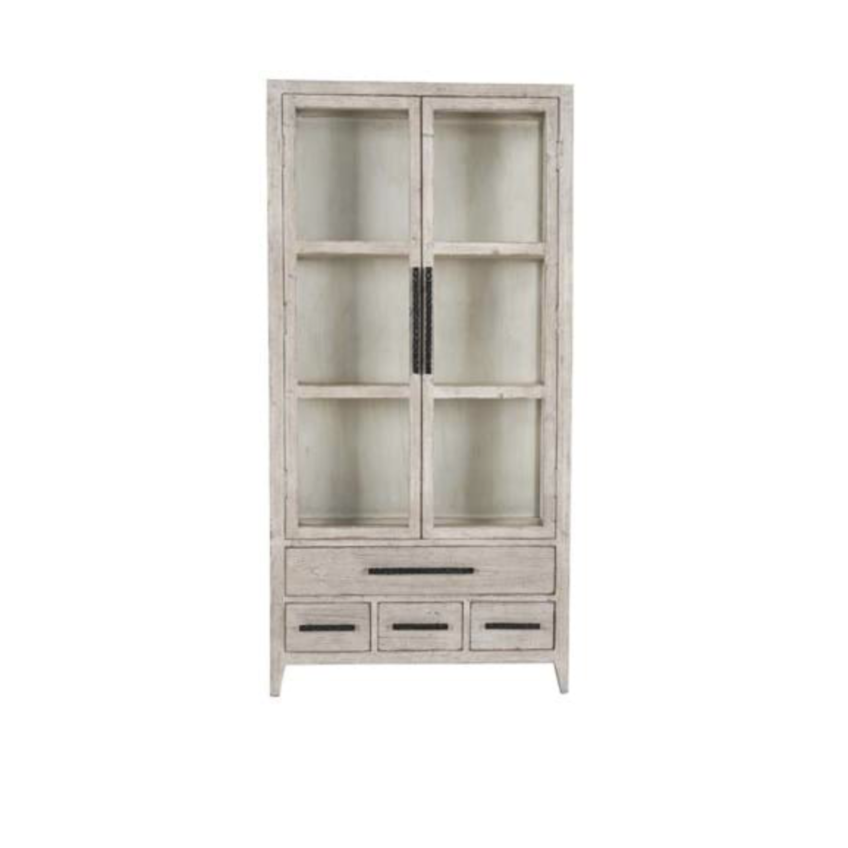 Outside The Box 43x17x87 Simon Antique White 4 Drawer 2 Door Cabinet