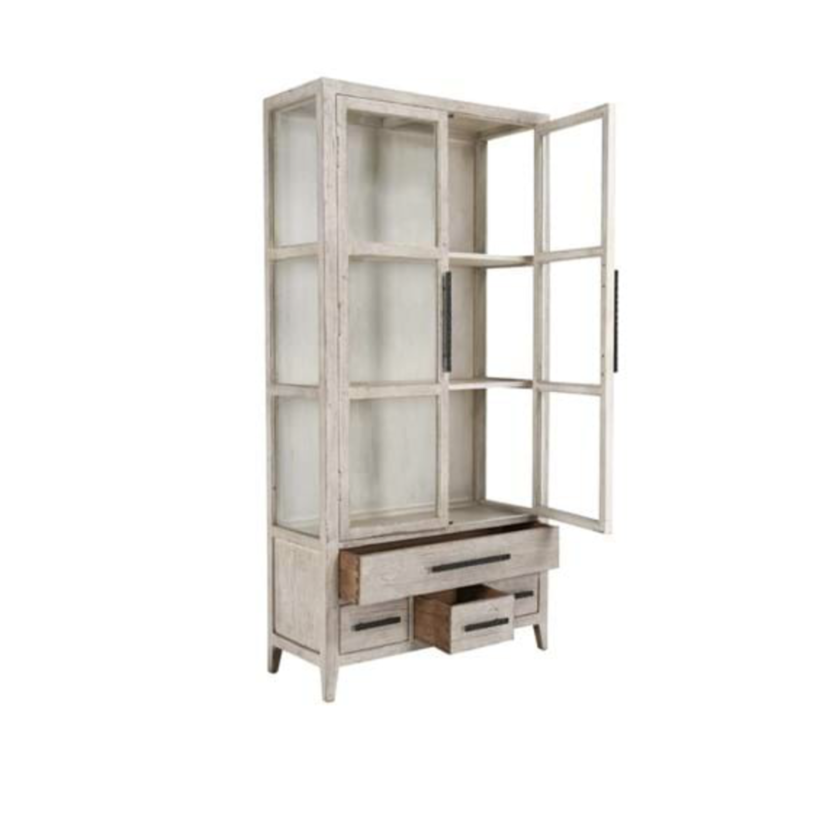 Outside The Box 43x17x87 Simon Antique White 4 Drawer 2 Door Cabinet