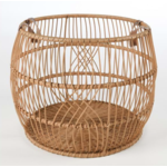 Outside The Box 21x21x16 Rattan Handcrafted Basket With Leather Straps