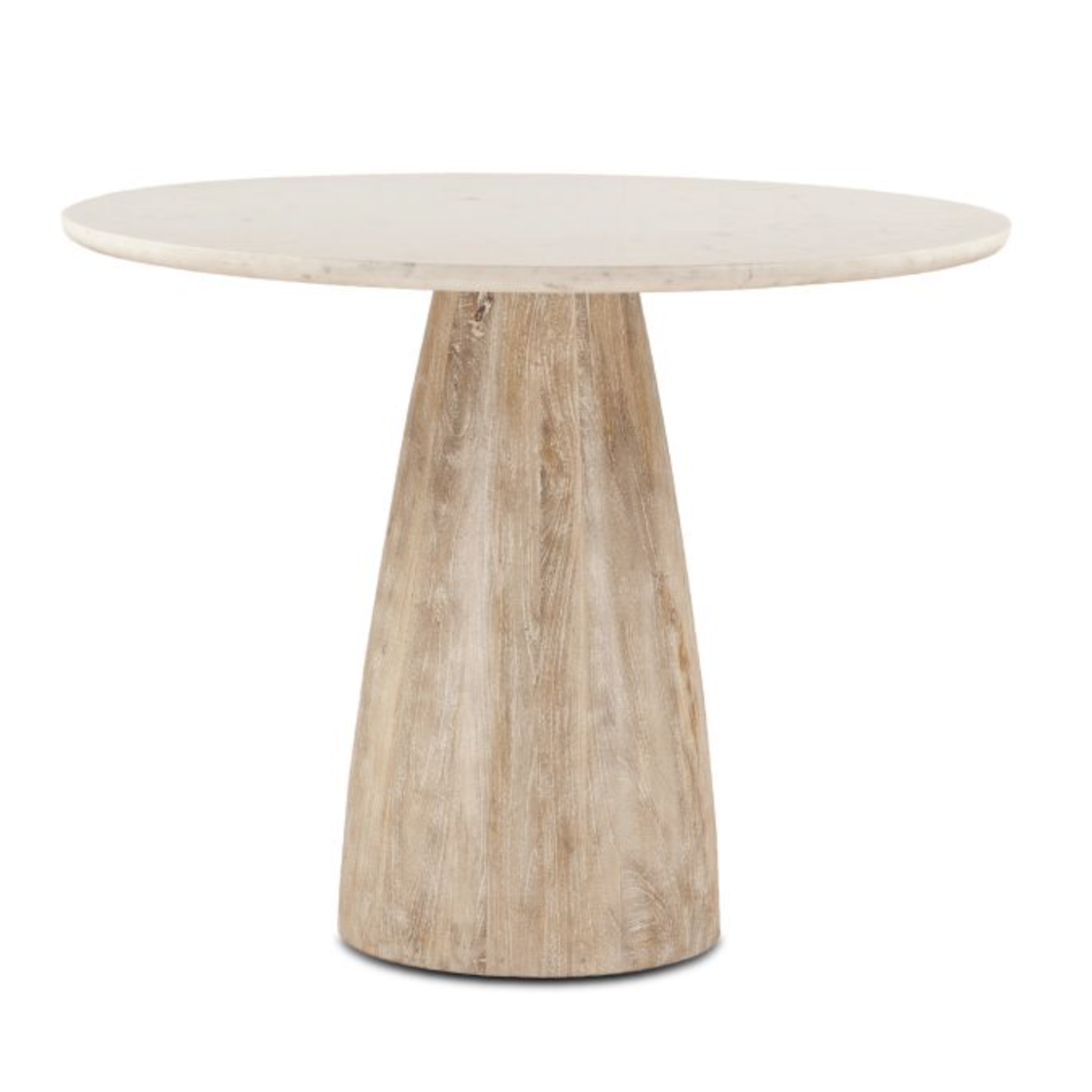 Outside The Box 48" Palm Springs White Marble & White Wash Mango Round Counter Height Table