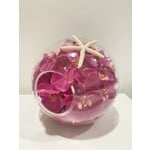 Outside The Box 11" Cerise Orchid Real Touch In Round Vase