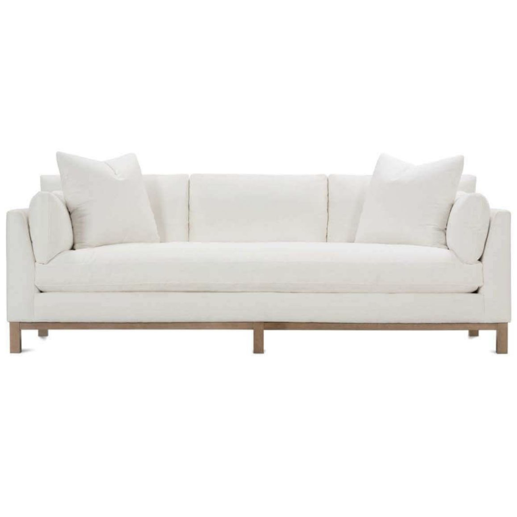 Outside The Box 90x38x35 Boden White Performance Luxe Kid Proof Upholstered Washed Oak Sofa (999-42)