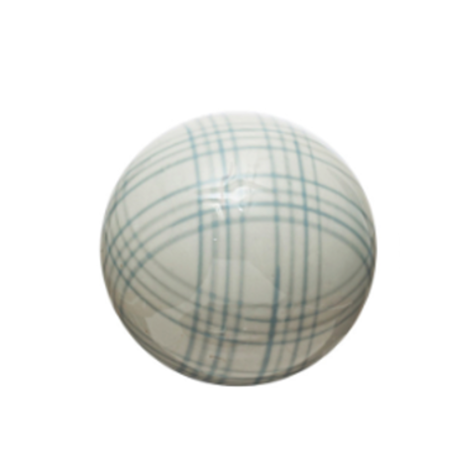 Outside The Box 3" White & Blue Hand-painted Ceramic Decorative Orb - SOLD SEPARATELY