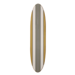 Outside The Box 66x15 Natural, White & Green Striped Natural Wood Surfboard