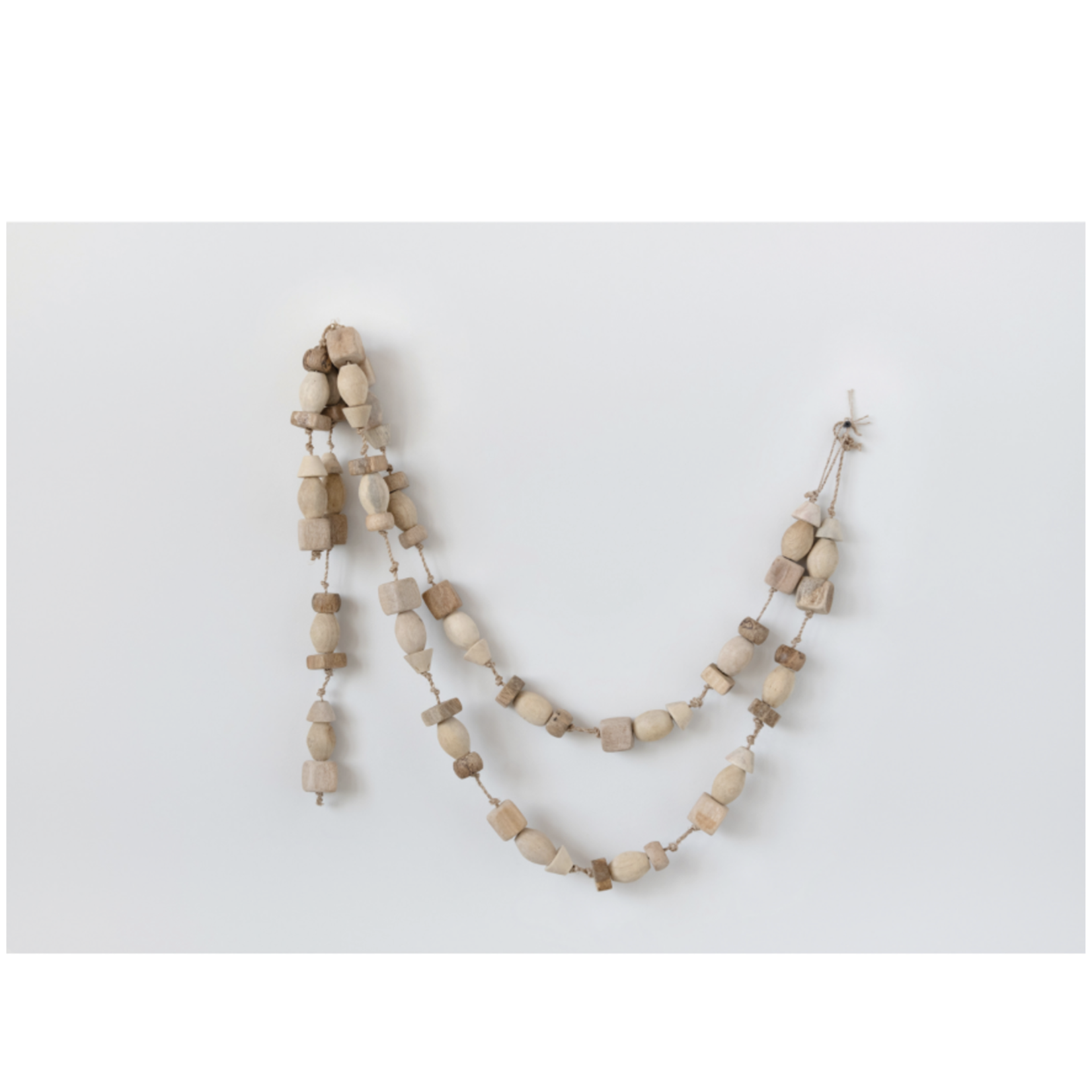 Outside The Box 72" Natural Mango Wood Bead Garland