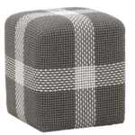 Outside The Box 18x18x19 Cross White & Dove  Performance Outdoor Accent Cube / Pouf