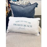 Outside The Box 24x12 "No Place Like PERSONALIZED" White Fringed Linen/Cotton Pillow