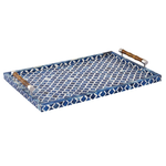 Outside The Box 24x16x3 Blue & White Mediterranean Tucker Tray