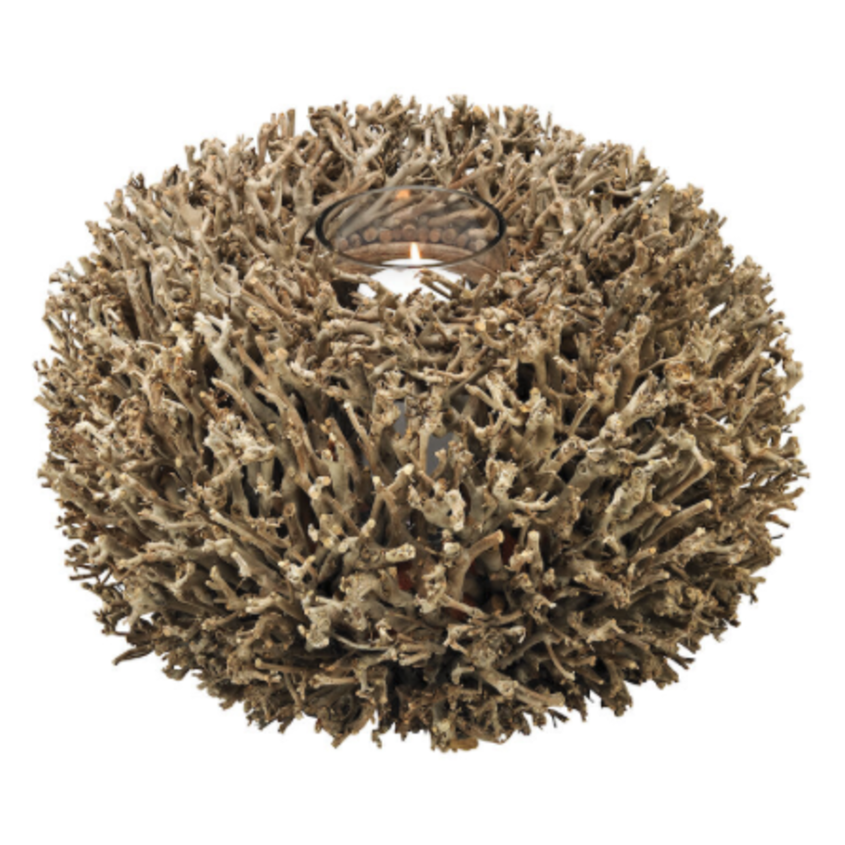 Outside The Box 19" Briar Seagrass Round Candle Holder