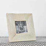 Outside The Box 4x4 Vertical Lines Carved Vertical Lines White Wash Solid Mango Wood Photo Frame
