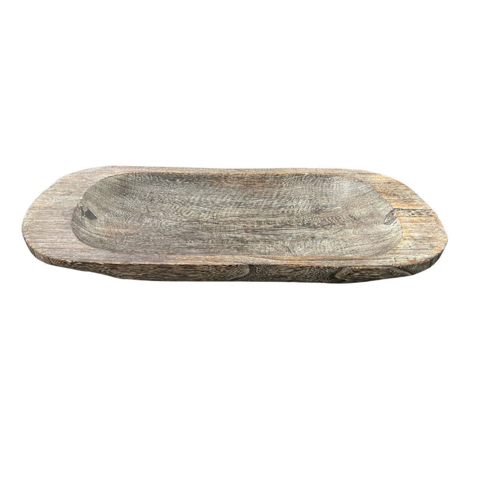 Outside The Box 32" Oval Carved Wood Paulownia Trays