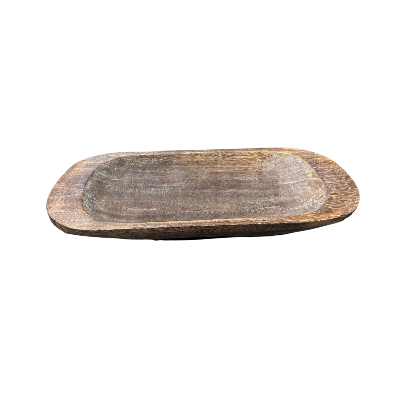 Outside The Box 24" Oval Carved Wood Paulownia Trays