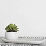 Outside The Box 10" White Textured Ceramic Serving Tray