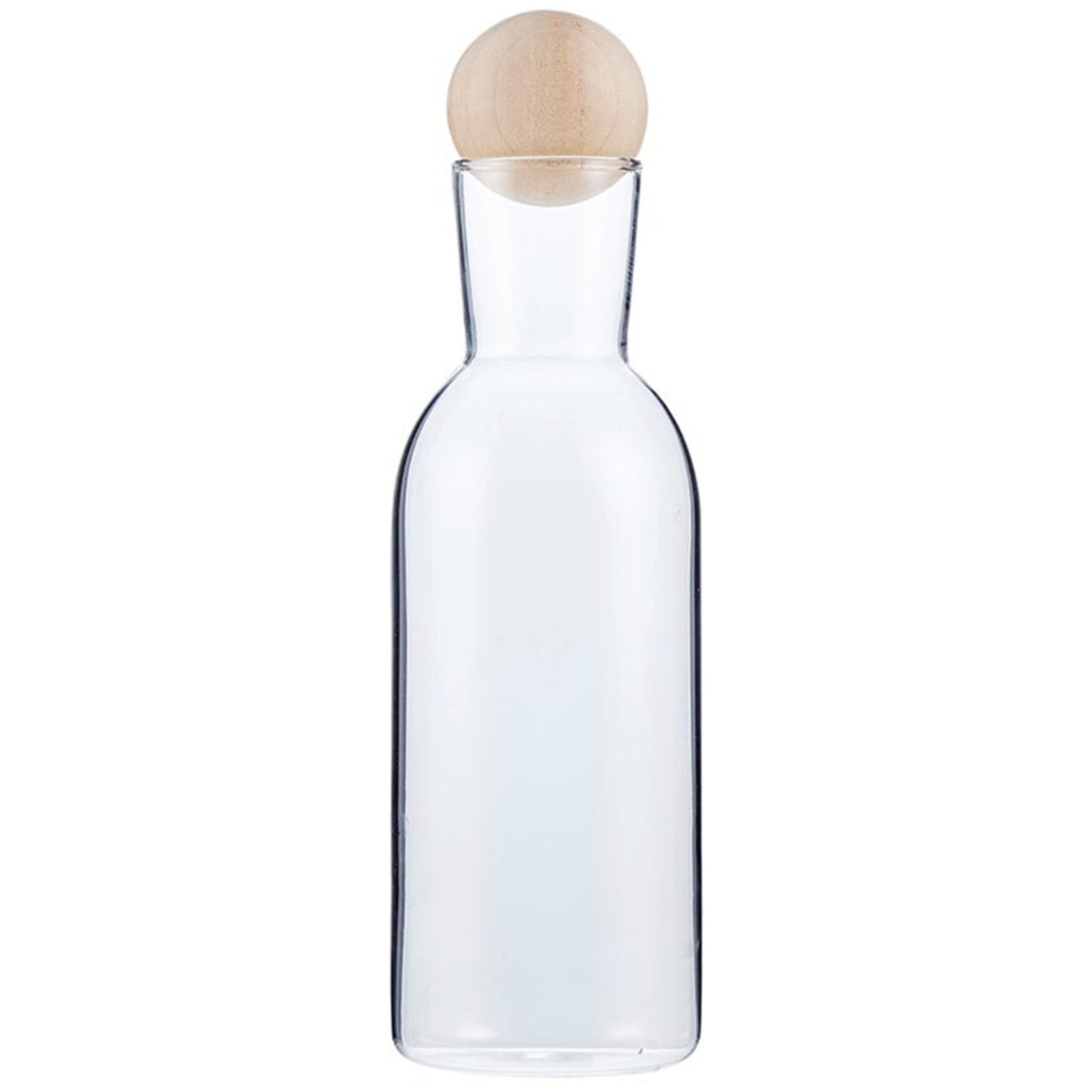 Outside The Box 7" Oil / Vinegar Glass Carafe With Solid Wood Top