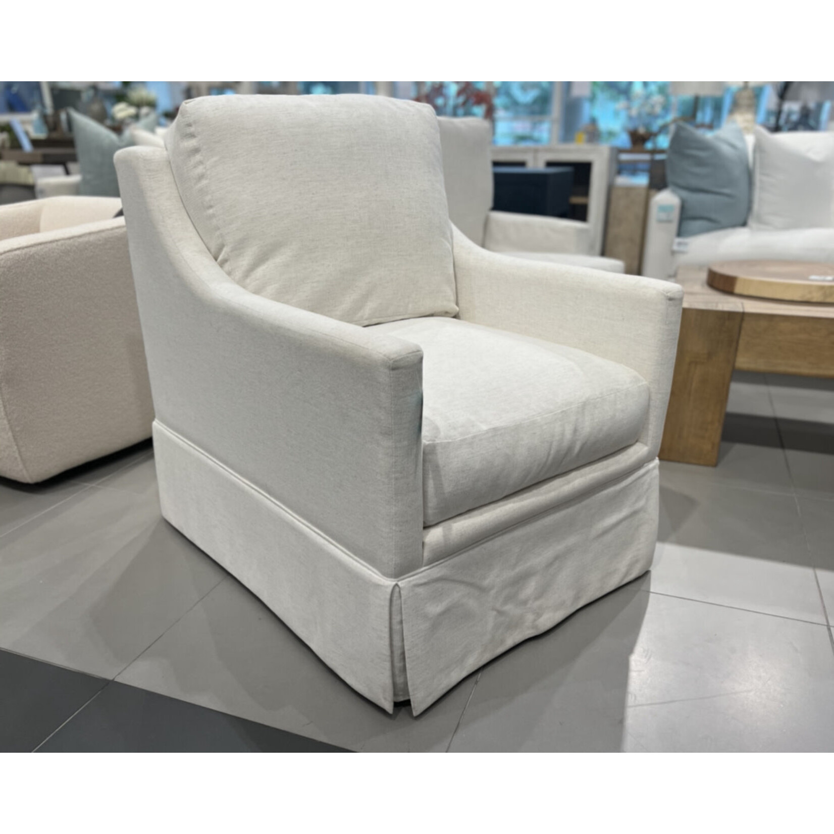 Outside The Box Upholstered Nomad Snow Crypton Swivel Chair SW2510