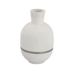 Outside The Box 10" Glenn White Mango Wood Etched Vase