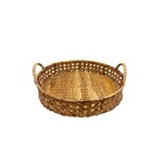 Outside The Box 20" Natural Rattan Handwoven Tray With Handles