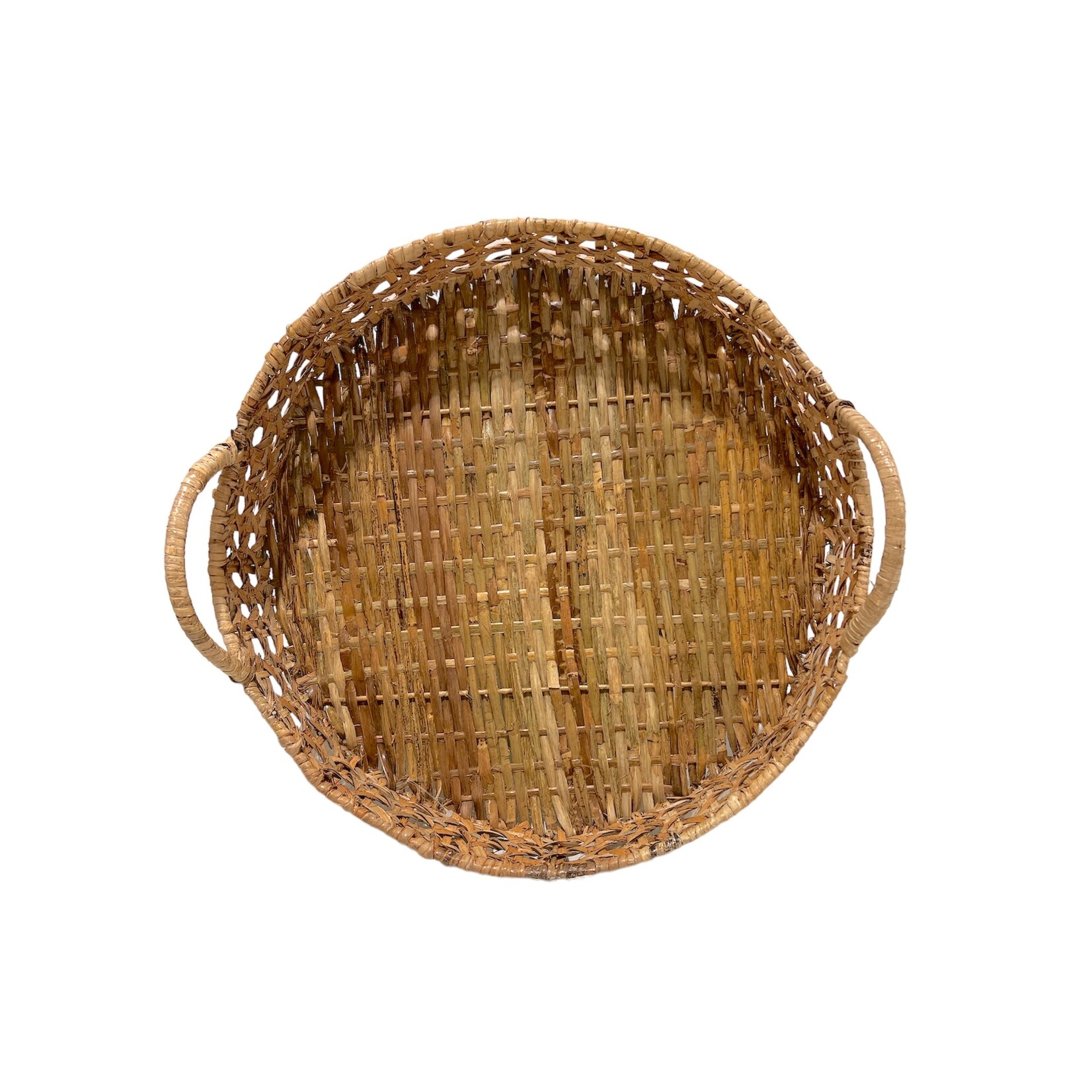 Outside The Box 18"  Natural Rattan Handwoven Tray With Handles