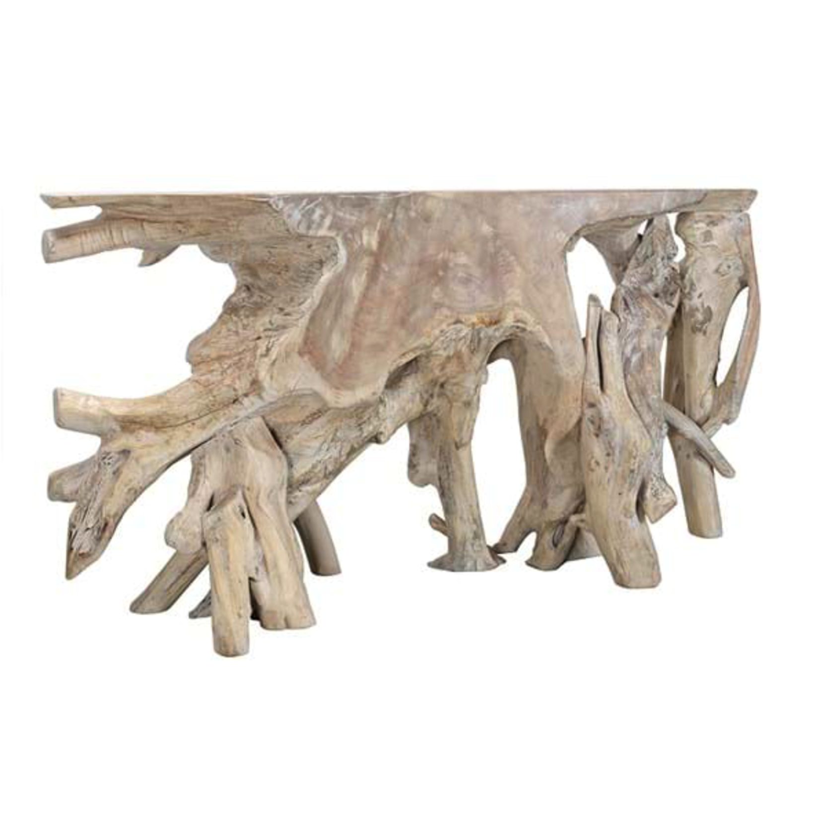 Outside The Box 71" Sustainable Cypress Root Natural White Wash Console Table