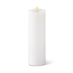 Outside The Box 8" White Wax Luminara Slim Indoor Pillar Candle