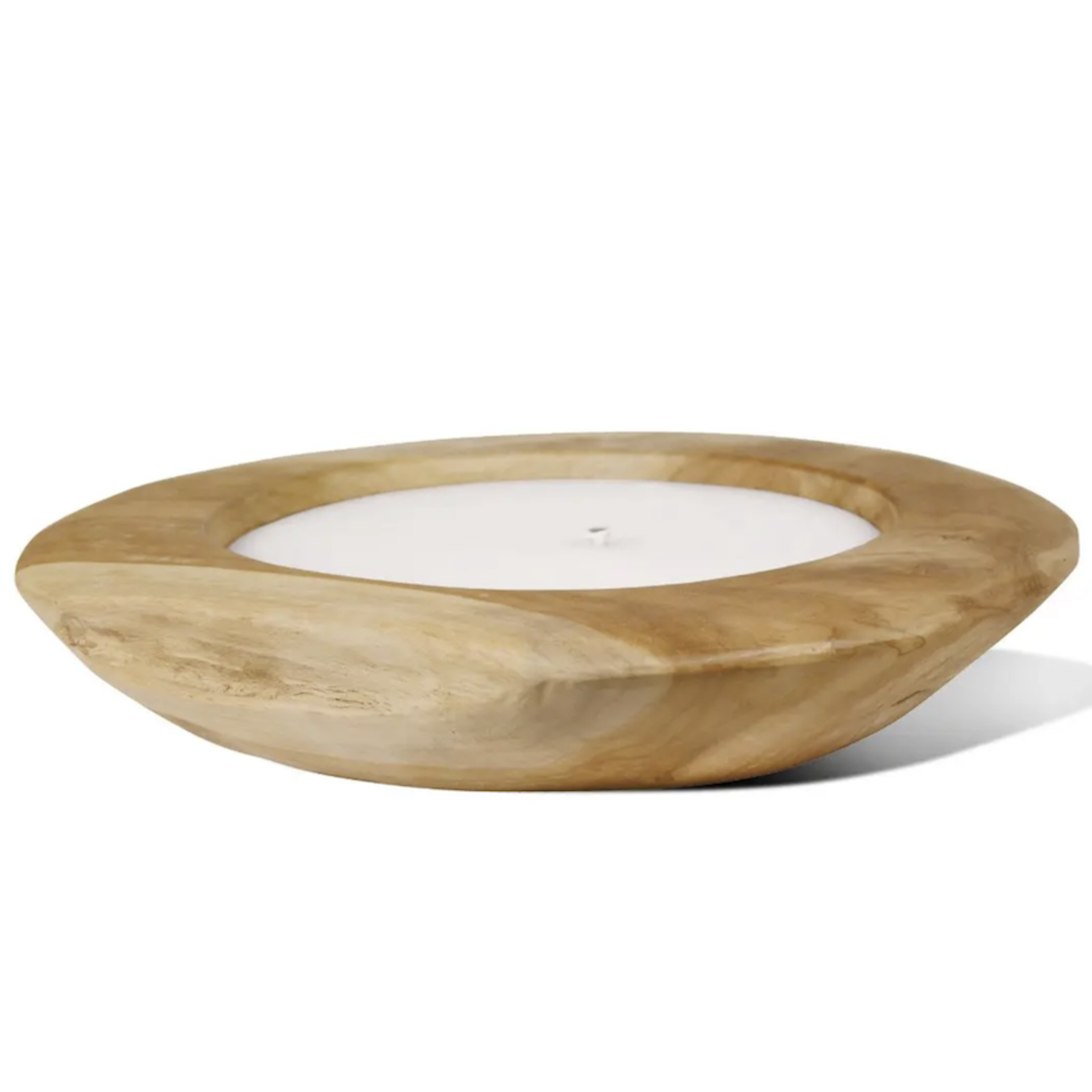 Outside The Box 14" Natural Teak Root Bowl & Candle