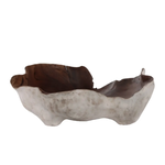 Outside The Box 23x18 White Washed & Natural Teak Wood Bowl