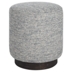 Outside The Box 16x18 Avila Blue & White Tweed With Oak Base Ottoman