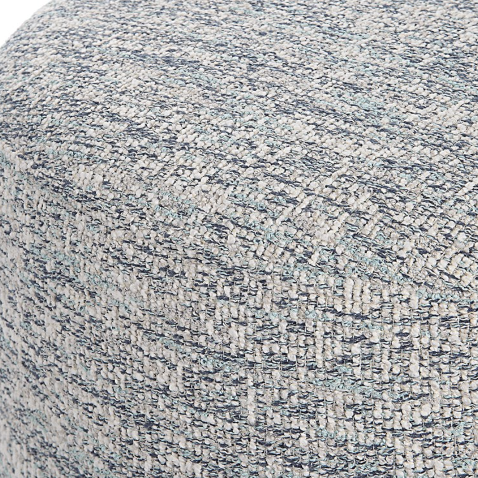 Outside The Box 16x18 Avila Blue & White Tweed With Oak Base Ottoman