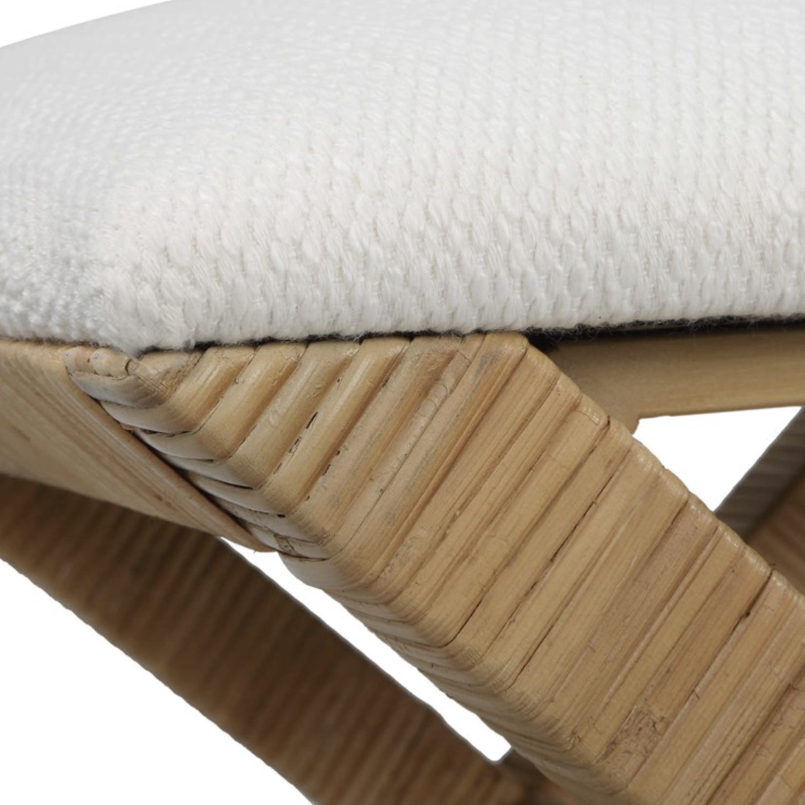 Outside The Box 19x16x18 St Tropez White Performance & Rattan Bench