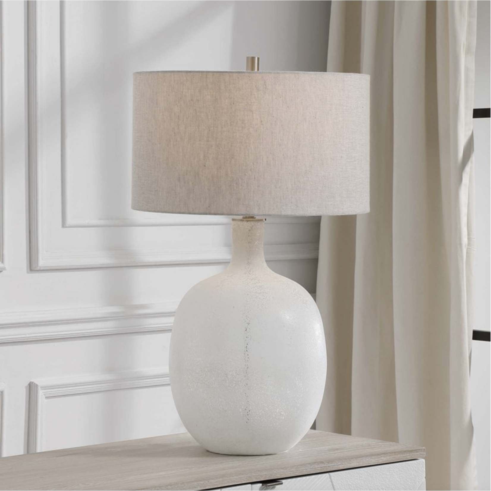 Outside The Box 30" Uttermost Whiteout Glass Table Lamp