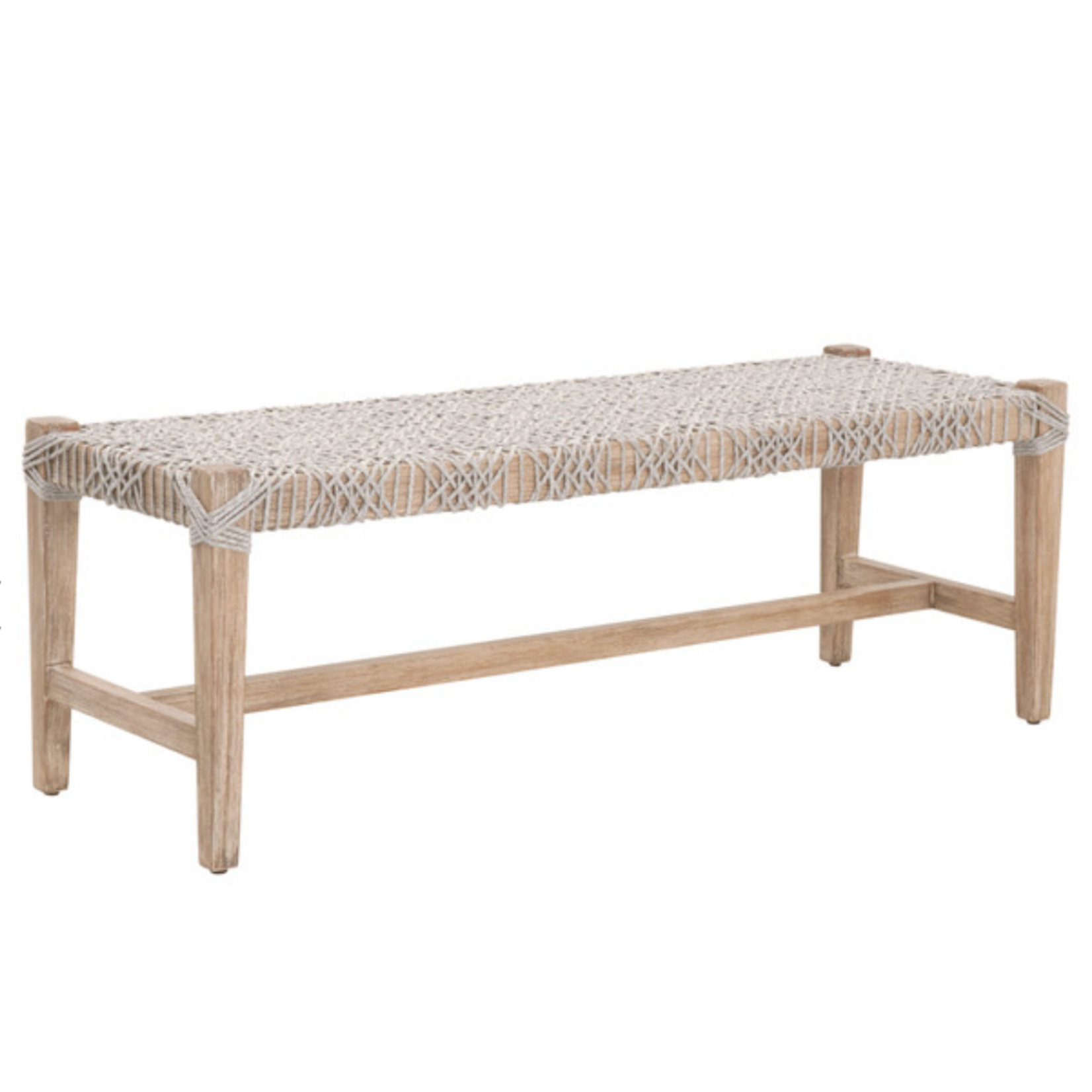 Outside The Box 52" Costa Taupe & Natural Gray Mahogany Rope Bench