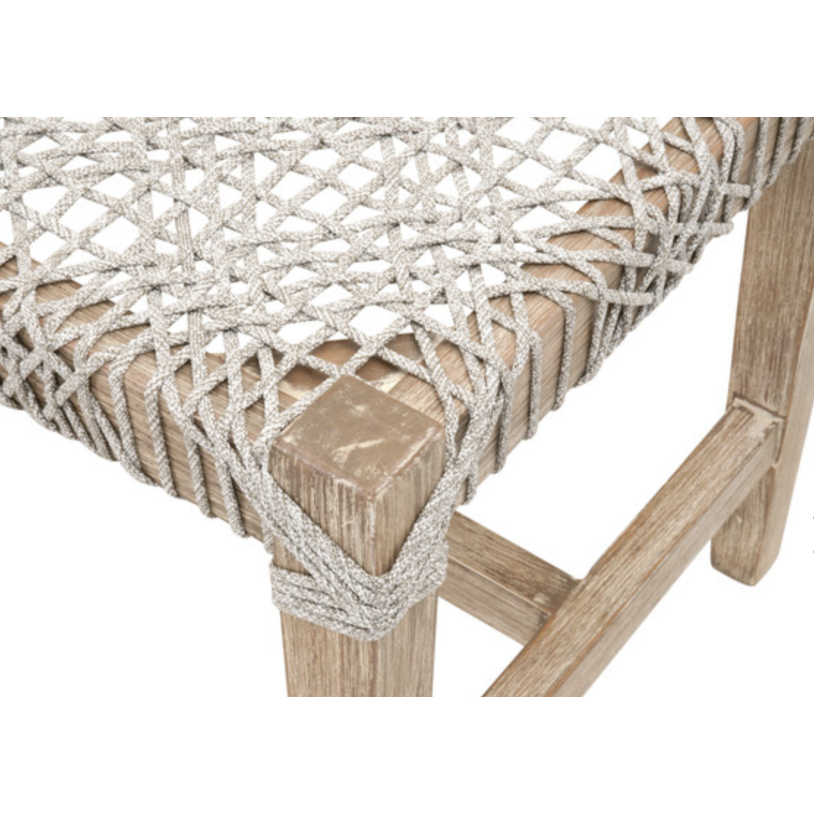 Outside The Box 52" Costa Taupe & Natural Gray Mahogany Rope Bench