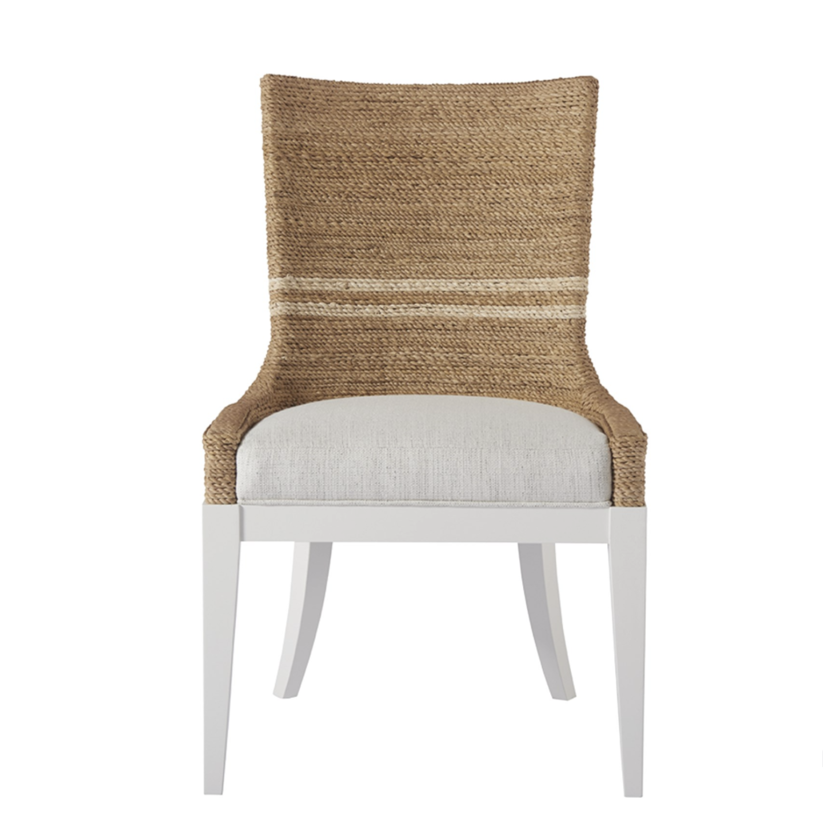 Outside The Box Siesta Key Abaca Rope Woven & Dove Live Smart Performance Wood Dining Chair