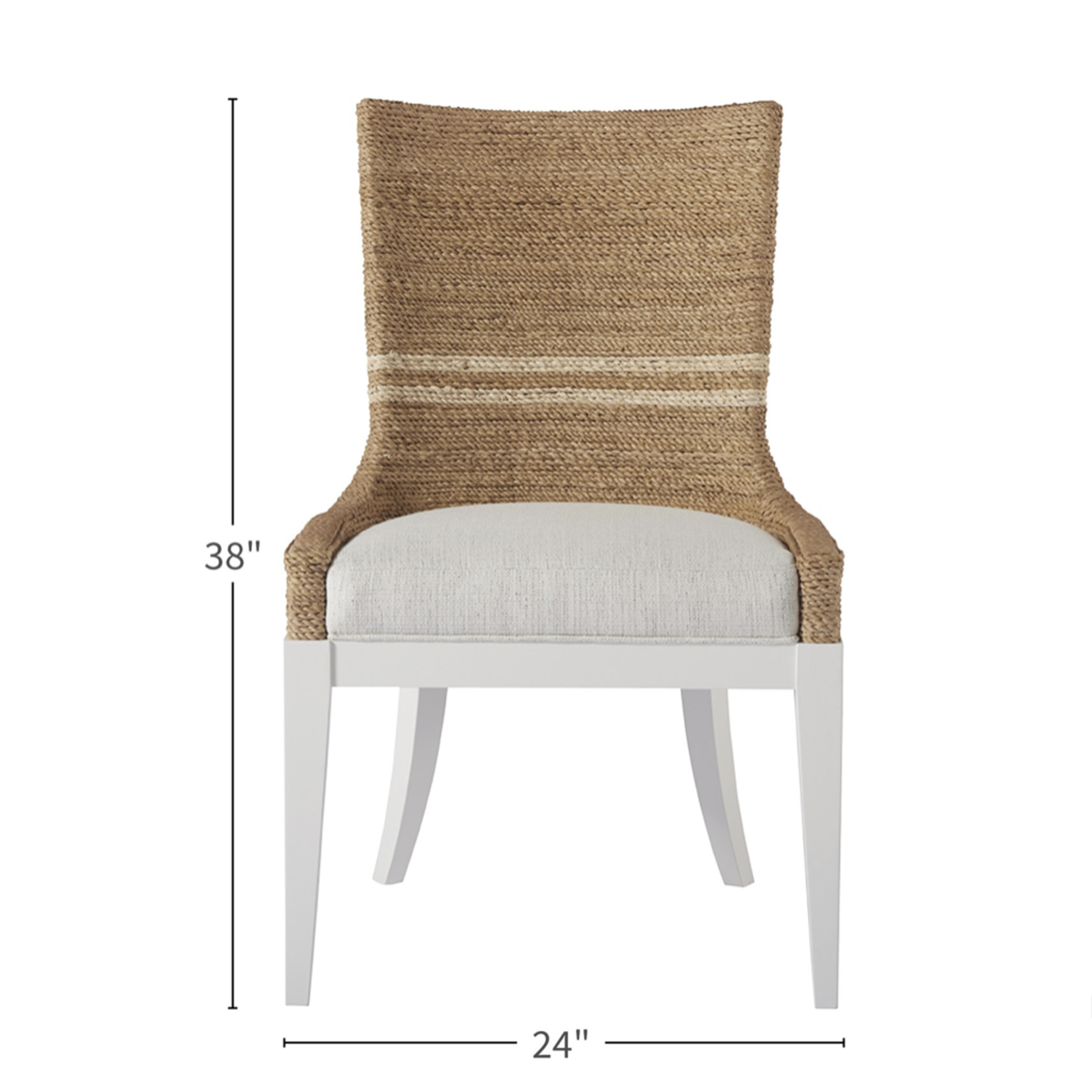 Outside The Box Siesta Key Abaca Rope Woven & Dove Live Smart Performance Wood Dining Chair
