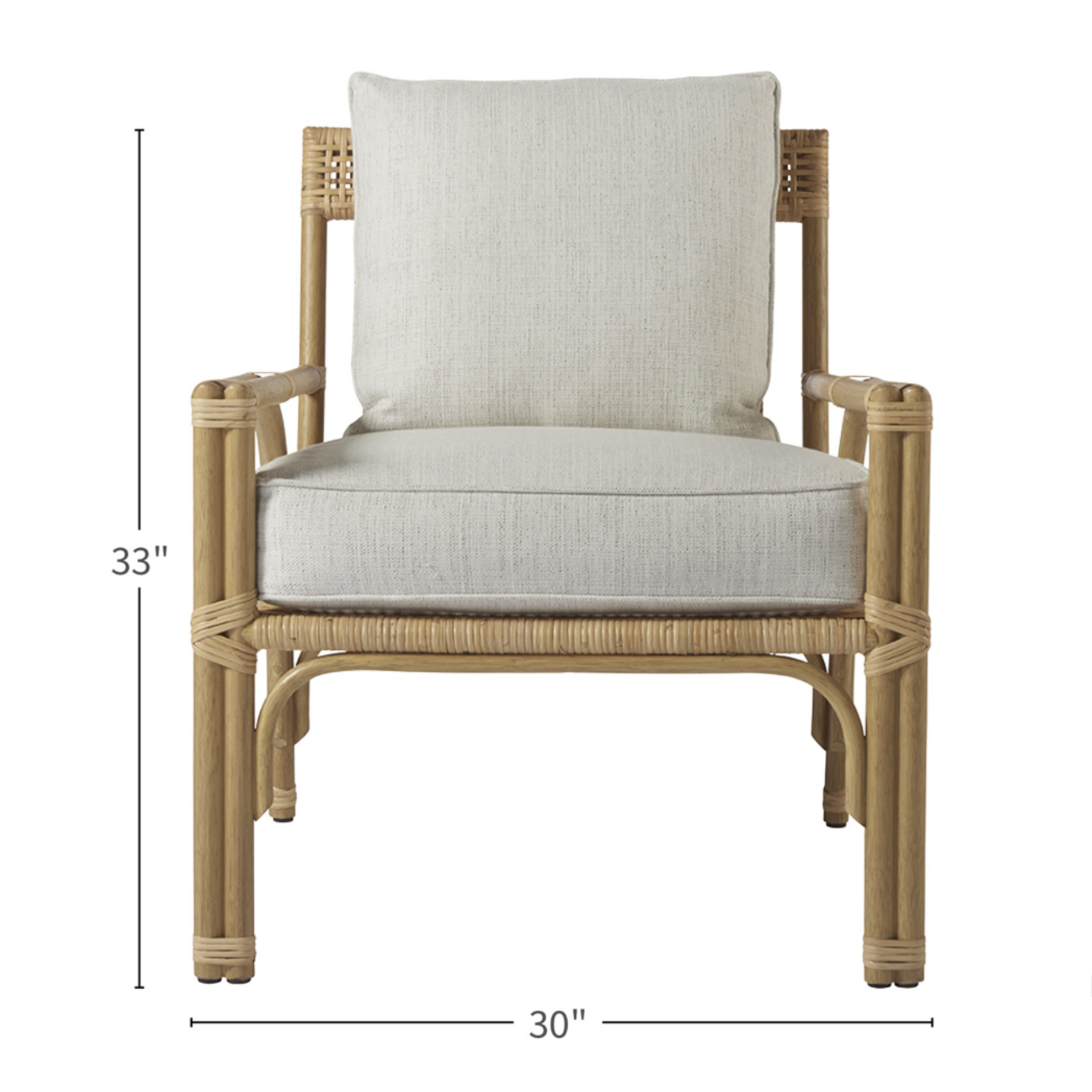 Outside The Box Escape Coastal Newport Rattan & Dove Live Smart Performance Fabric Accent Chair