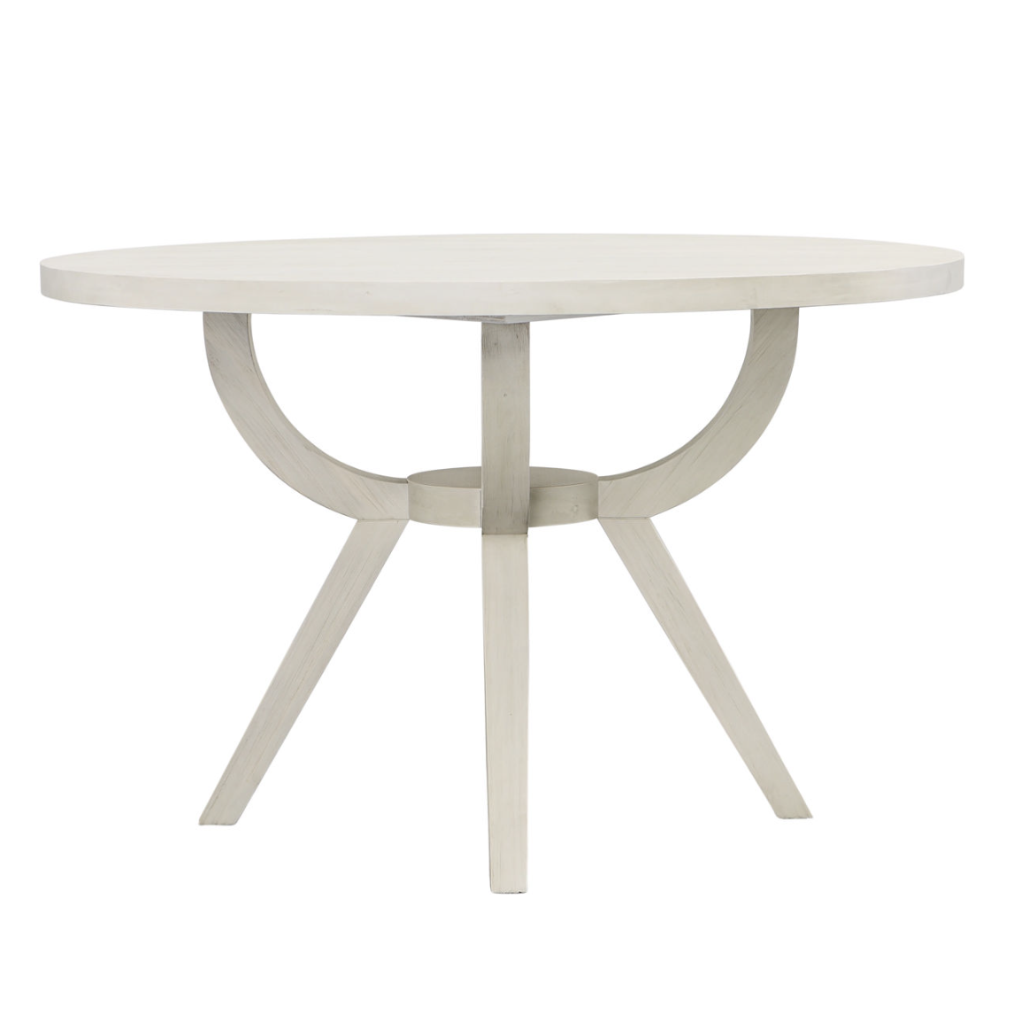 48" Lugano White Washed AcaciaWood Round Dining Table Outside the Box
