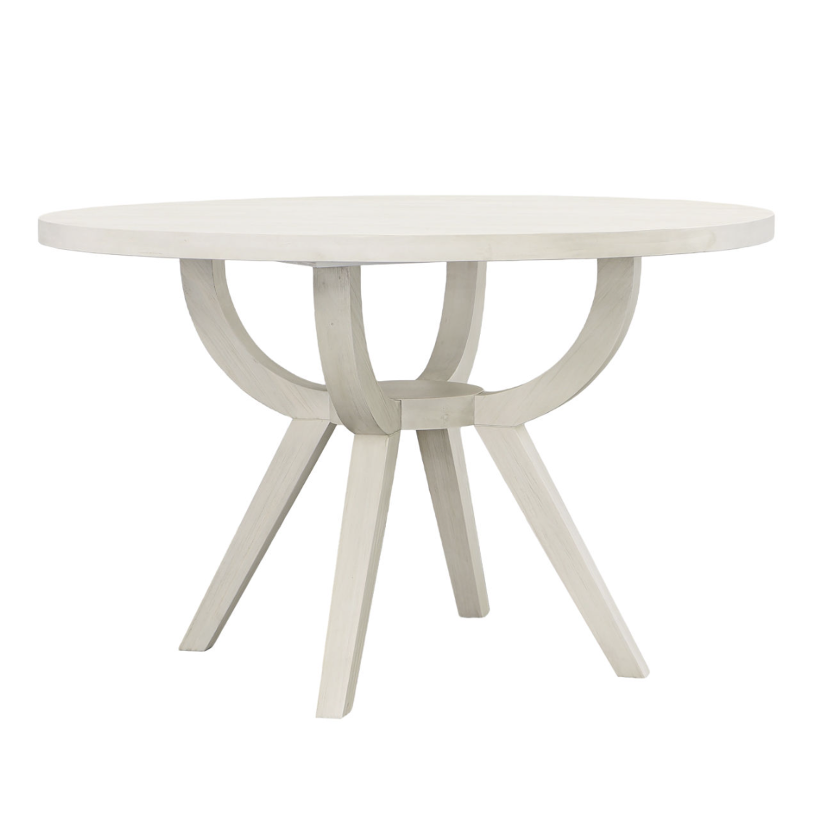 Outside The Box 48" Lugano White Washed AcaciaWood Round Dining Table