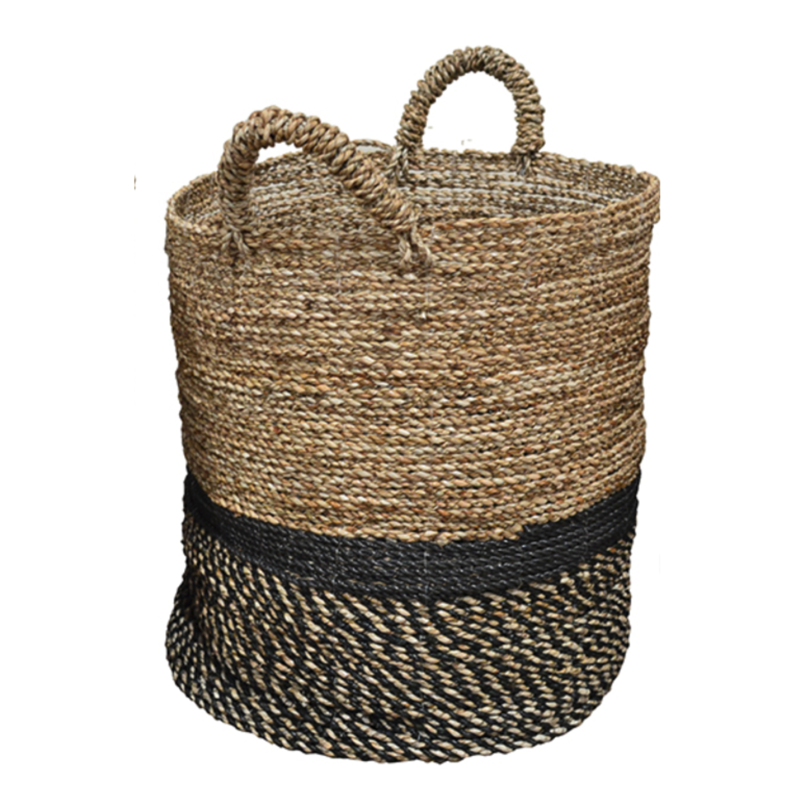 Outside The Box 17" Galia Natural & Blue Handwoven Wicker Basket