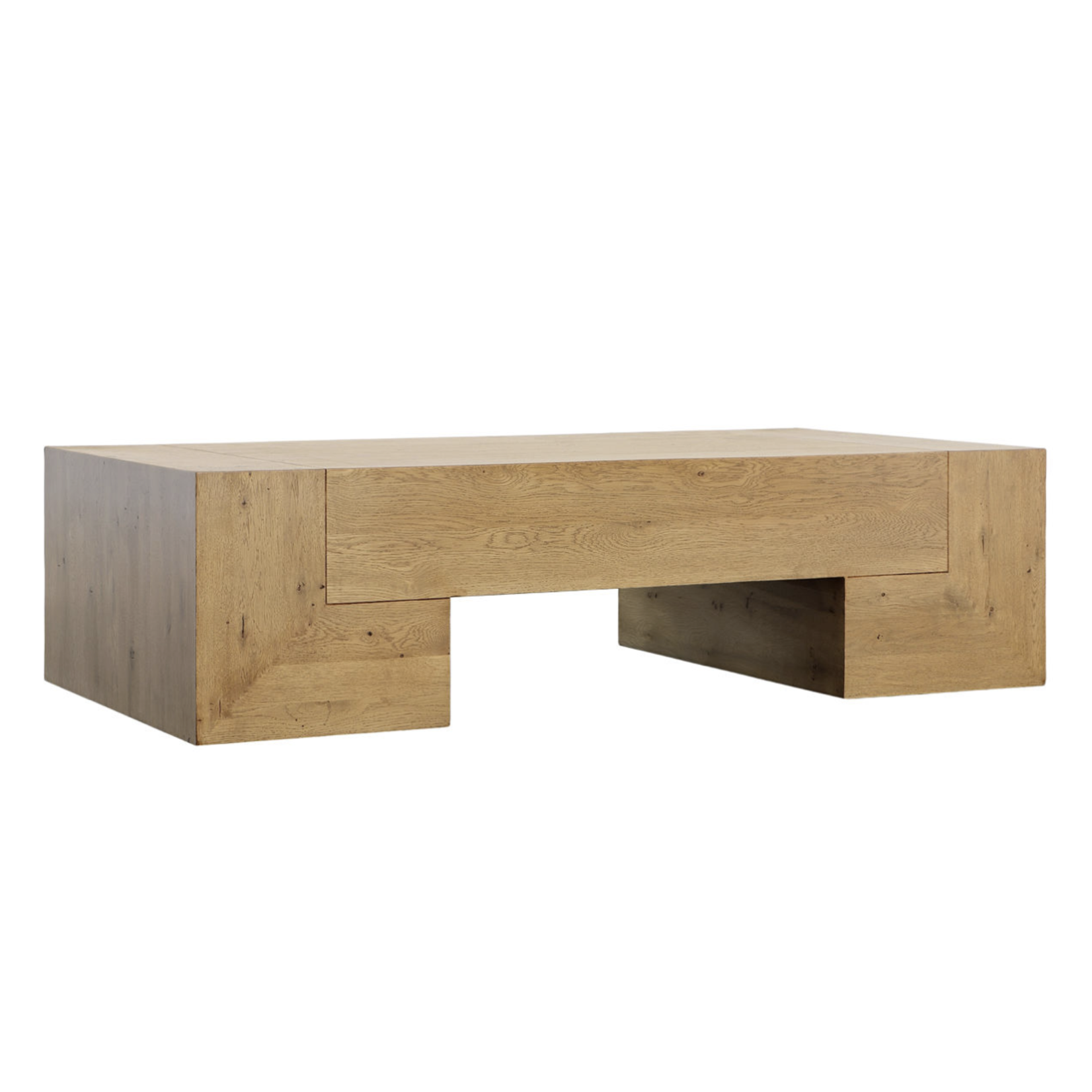 Outside The Box 59x32x16 Almanza Natural Solid Oak Wood Coffee Table