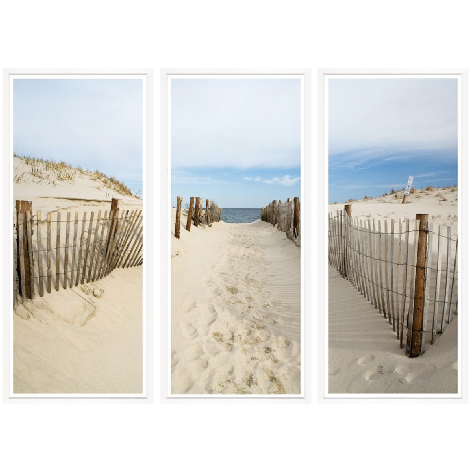 Outside The Box 67x50 Trowbridge Beach Path Triptych Art