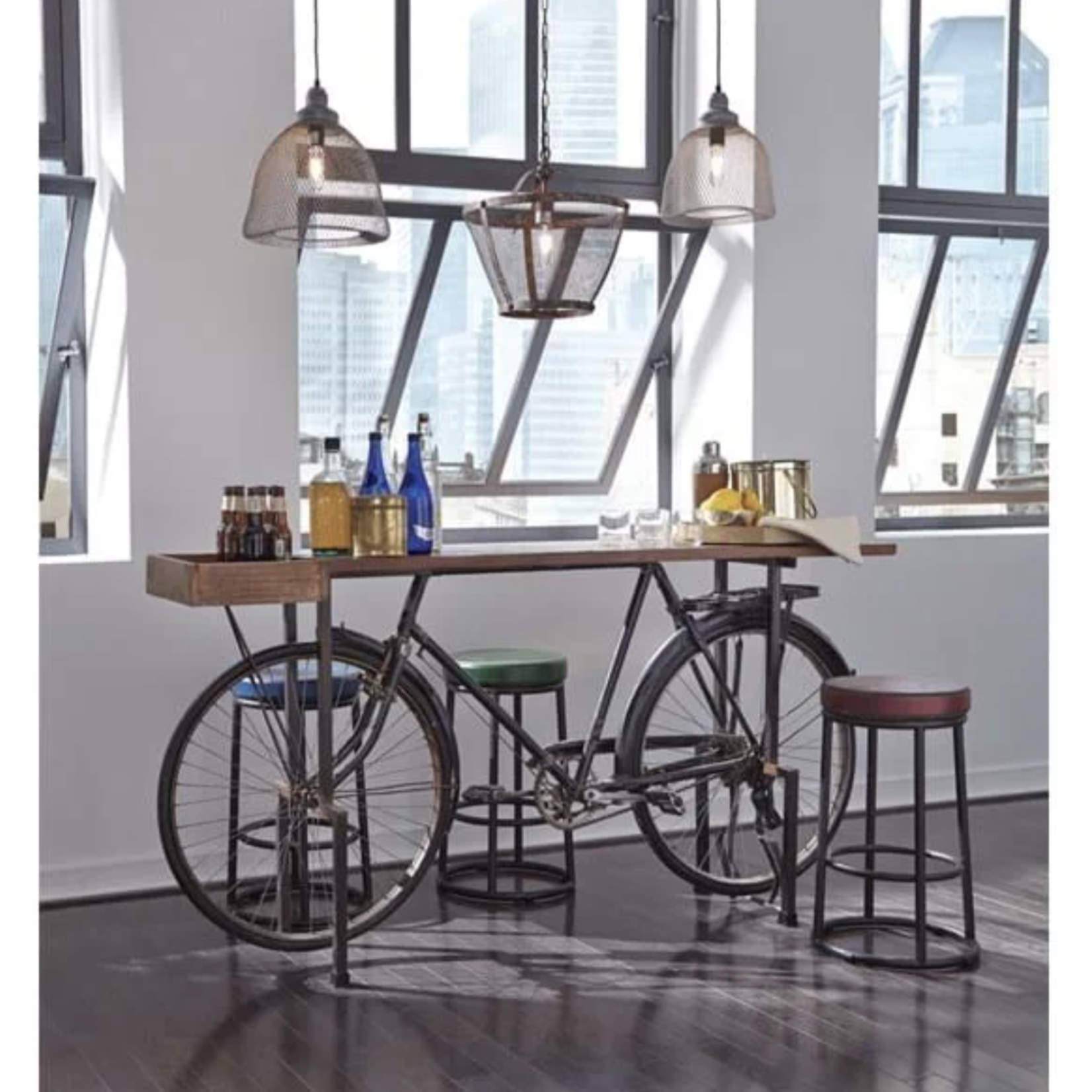 Outside The Box 72x14x36 Cycle Bike Reclaimed Wood Counter Table / Bar