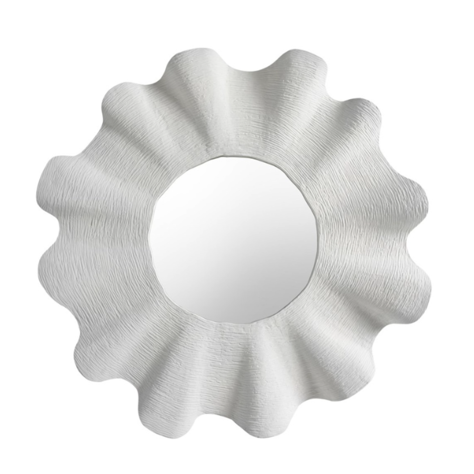 Outside The Box 41" Scallop White Cast Aluminum Mirror