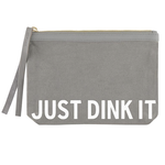 Outside The Box 9x6 "Just Dink it" Gray Canvas Pouch With Leather