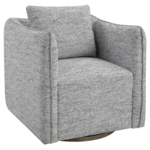 Outside The Box Corben Blue & White Tweed Swivel Accent Chair