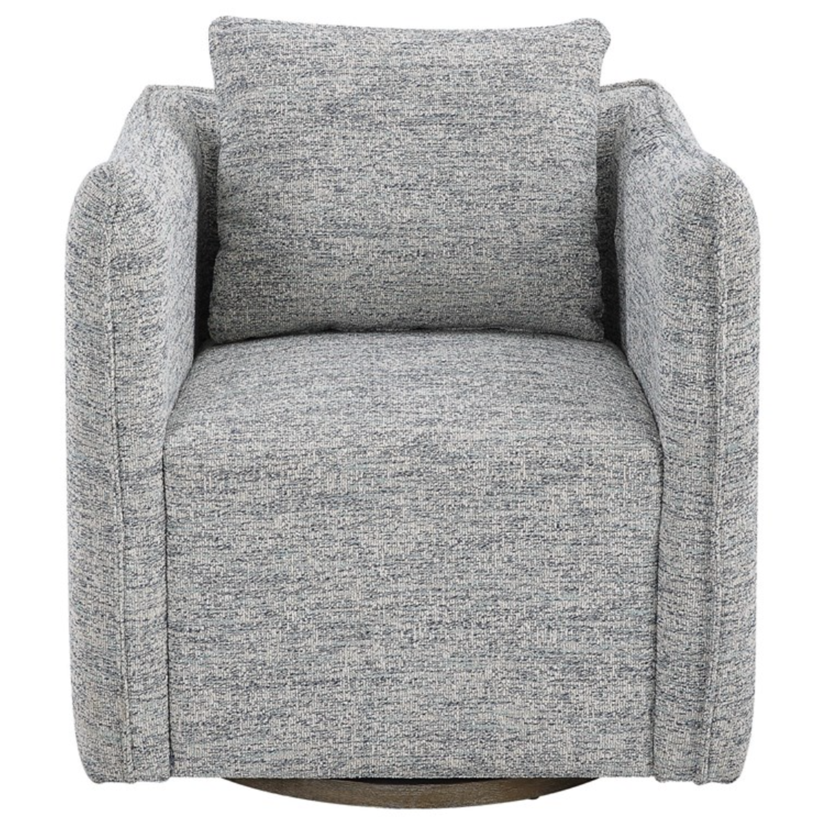 Outside The Box Corben Blue & White Tweed Swivel Accent Chair