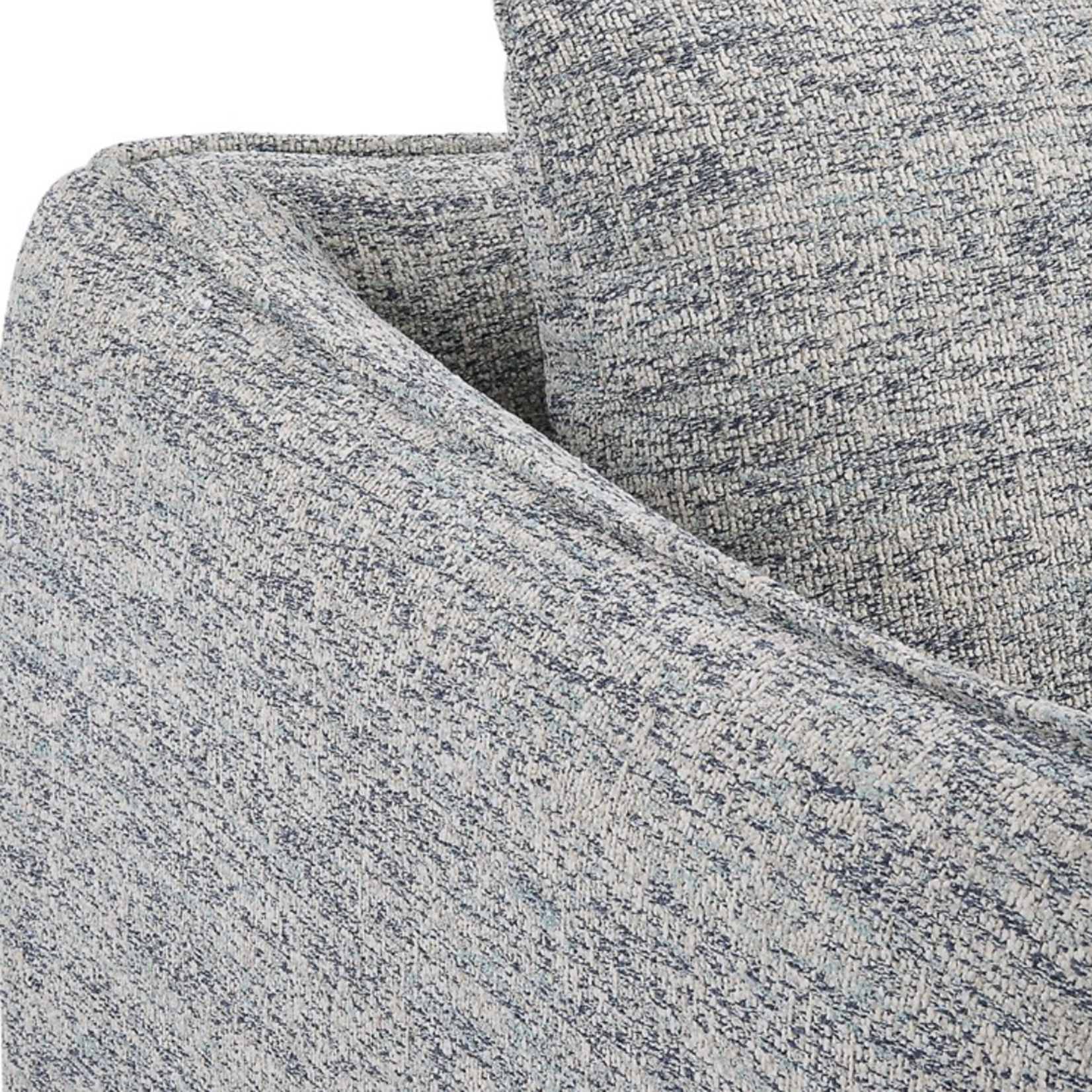 Outside The Box Corben Blue & White Tweed Swivel Accent Chair
