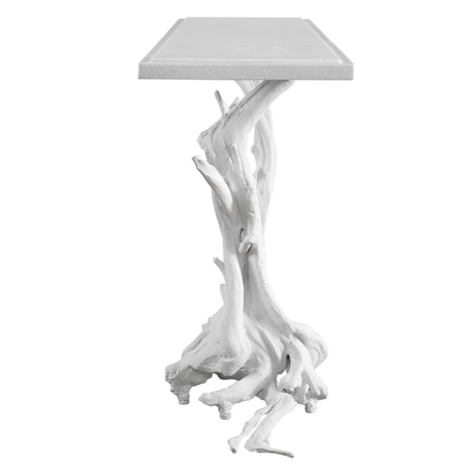 Outside The Box 60x16x35 Big Sur Real Driftwood Matte White Console Table