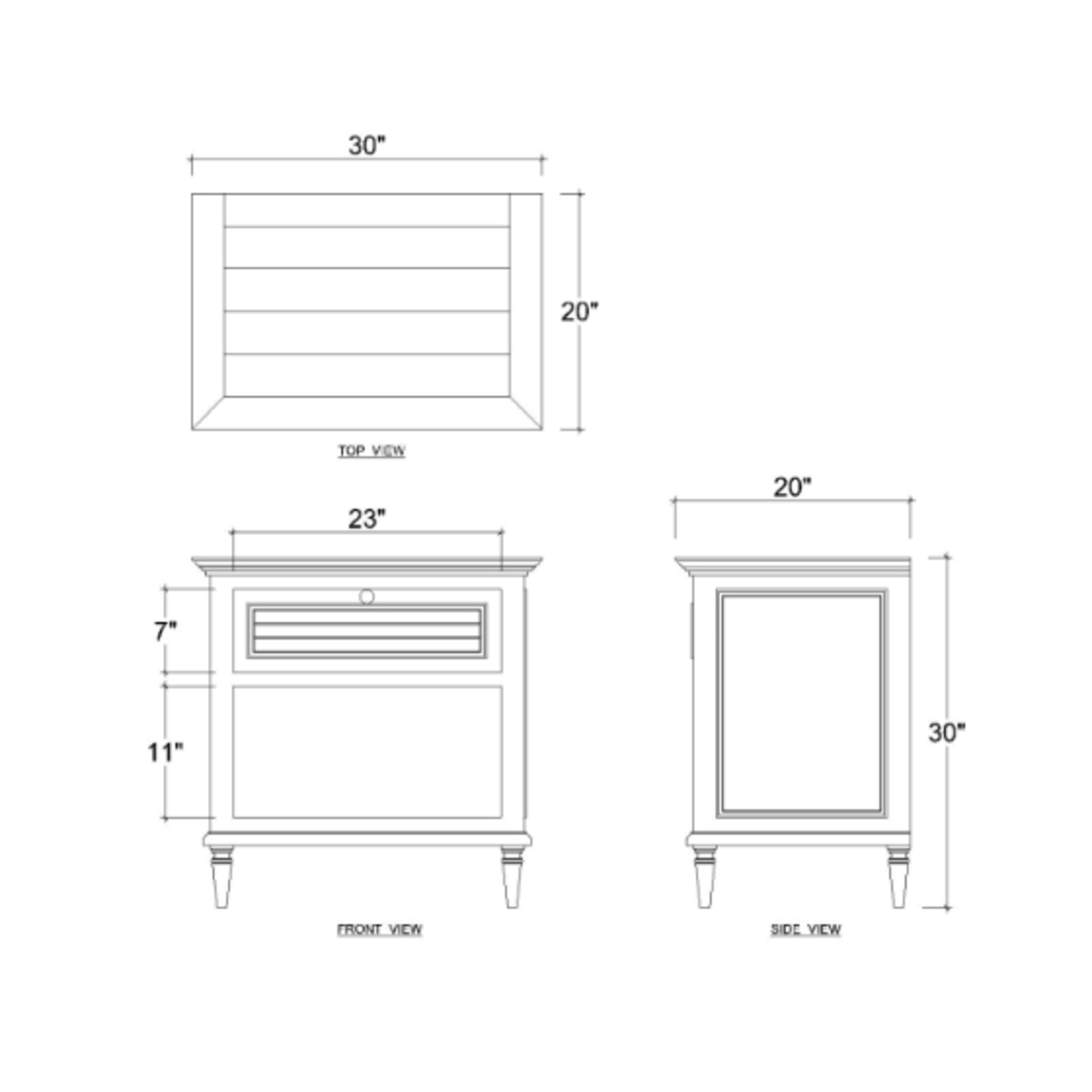 Outside The Box 30x20x30 Set of 2 Summerville Solid Mahogany  Nightstand In Distressed White