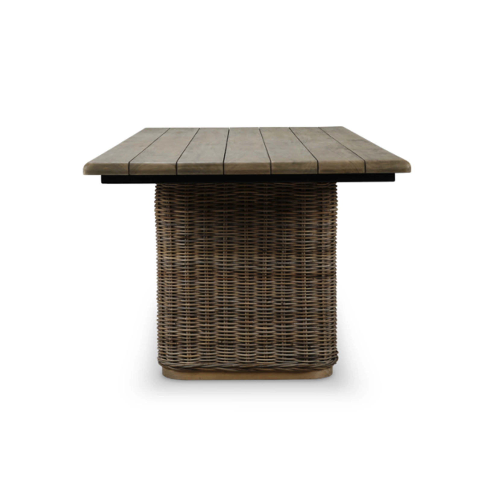 Outside The Box 84x39 Wilmington Natural Rattan & Mahogany Dining Table